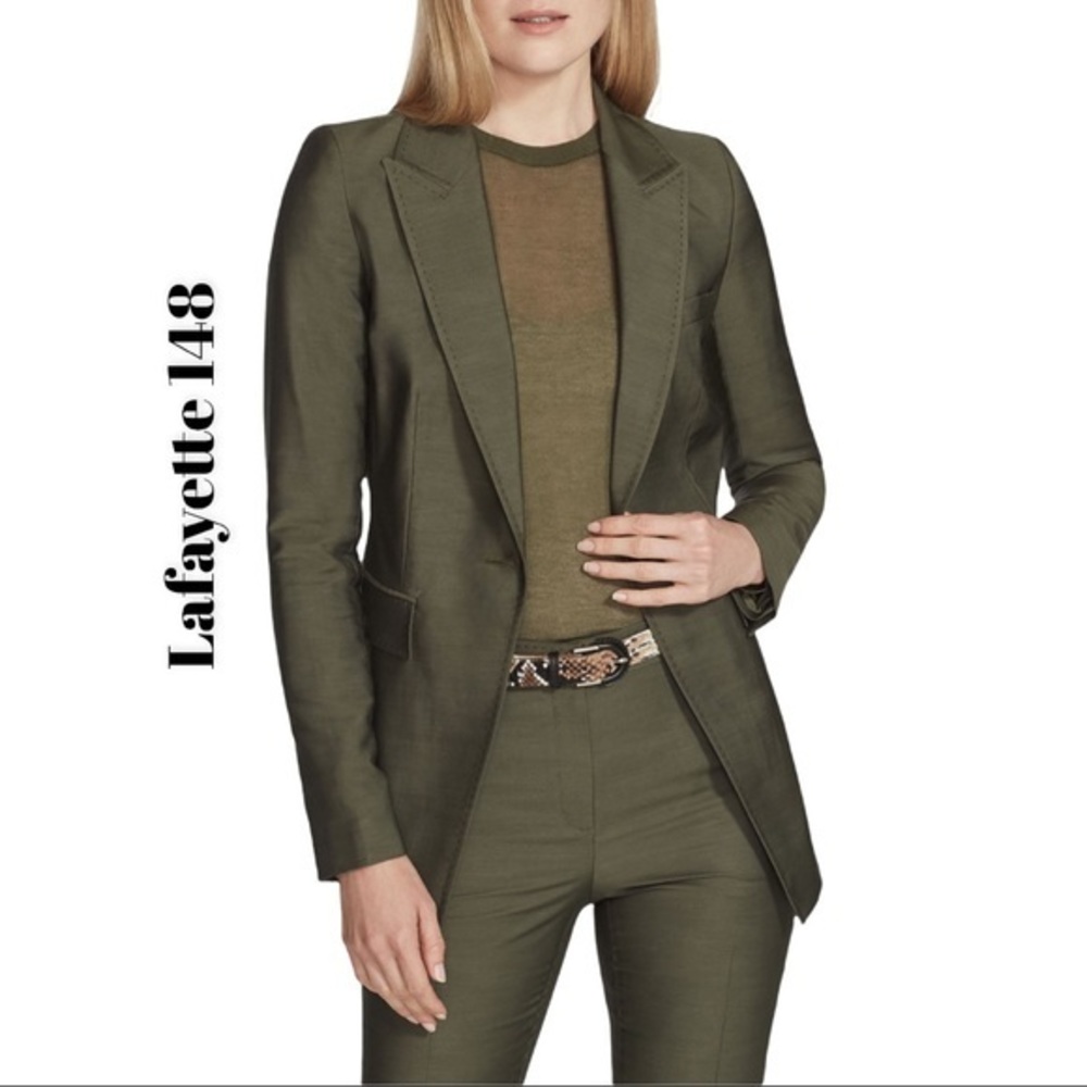 COPY - LAFAYETTE 148 Plus-size Gateway Cloth Atticus Blazer In Dill Size 20W